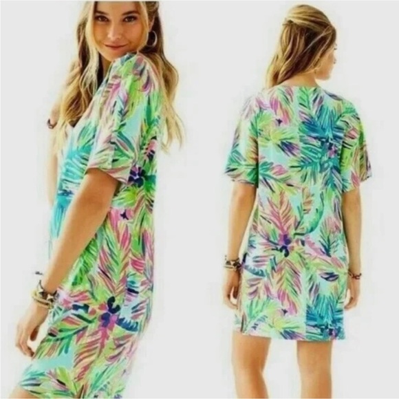 Lilly Pulitzer Multi Color Island Time Lindley Caftan Dress - Picture 4 of 10